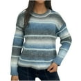 thumbnail image 1 of Ltctricy Women's 2025 Fall Sweater Trendy Long Sleeve Crew Neck Pullover Top Casual Loose Striped Sweaters, 1 of 2