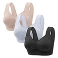 thumbnail image 1 of Ltctricy Women's 3 Pc Push up Bras Breathable Wireless Supportive Full Coverage Bralettes Comfortable Plus Size Bras, 1 of 2