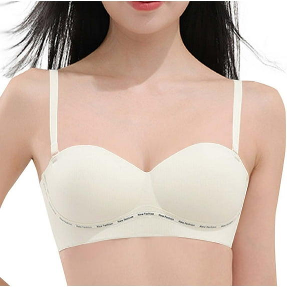 Ltctricy Women's Bandeau Bras Seamless No Underwire Adjustable Strap Support Push up Bralettes Comfortable Tube Bras