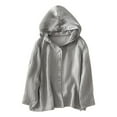 thumbnail image 1 of Ltctricy Women's Beach Cover up Hoodies Lightweight Long Sleeve Cotton Linen Button down Shirts Casual Loose Blouses with Pockets(Gray,Large), 1 of 7