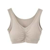 Ltctricy Women's Cotton Bras Comfortable Wirefree Lightly Lined Full Coverage Sports Bras Everyday Sleep Bralettes