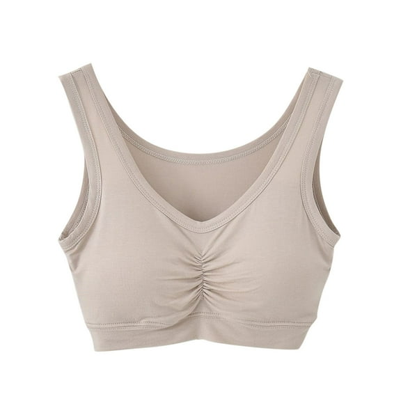 Ltctricy Women's Cotton Bras Comfortable Wirefree Lightly Lined Full Coverage Sports Bras Everyday Sleep Bralettes