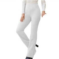 Ltctricy Women's Dress Pants Elegant Business Straight Work Pants Office High Waisted Solid Color Suit Pants