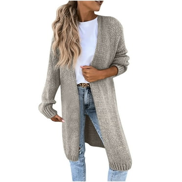 Ltctricy Women's Fall Sweaters Cardigan Casual Knit Open Front Long Outerwear Trendy Loose Long Sleeve Coats