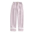 thumbnail image 1 of Ltctricy Women's Flannel Pajama Pants Winter Warm Fuzzy Fleece Wide Leg Lounge Pants Fluffy Soft Cute Sleepwear, 1 of 5