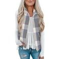 thumbnail image 1 of Ltctricy Women's Fleece Vest Tops Plaid Sleeveless Lapel Zip up Fuzzy Warm Casual Jackets Plush Outwear Coats with Pockets(Gray,X-Large), 1 of 6
