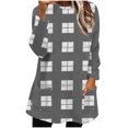 thumbnail image 1 of Ltctricy Women's Fluffy Oversized Sweatshirts Fuzzy Fleece Long Sleeve Crewneck Plaid Pullover Sweater Tops Plush Tunic Sweatshirts(Gray,Medium), 1 of 5