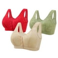 thumbnail image 1 of Ltctricy Women's Front Closure Bras 3 Pc Cotton Supportive Push up Full Coverage Plus Size Bras Wirefree Everyday Bralettes, 1 of 2