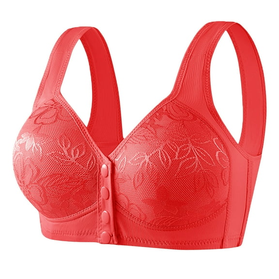 Ltctricy Women's Front Closure Bras Comfortable Wireless Supportive Full Coverage Push up Bralettes Soft Plus Size Bras