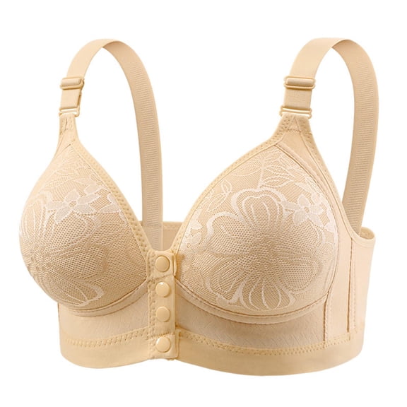 Ltctricy Women's Front Closure Bras No Underwire Push up Supportive Full Coverage Bralettes Comfortable Plus Size Bras