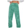 thumbnail image 1 of Ltctricy Women's Fuzzy Fleece Sweatpants Elastic High Waisted Plush Joggers Pants Cozy Thermal Trousers with Pockets(Mint Green,X-Large), 1 of 5