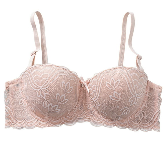 Ltctricy Women's Lace Bras Underwire Padded Supportive Push up Full Coverage Bralettes Adjustable Straps Bandeau Bras