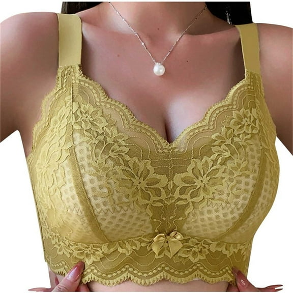 Ltctricy Women's Lace Mesh Bras No Underwire Supportive Lift Full Coverage Bralettes Plus Size Unpadded Bras