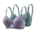 thumbnail image 1 of Ltctricy Women's Lace Underwire Bras 2 Pc Comfortable Supportive Full Coverage Push up Bralettes Lifting Everyday Bras, 1 of 3