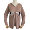 thumbnail image 1 of Ltctricy Women's Maternity Hoodies Cotton Long Sleeve Solid Color Soft Comfy Pullover Tops Casual Pregnancy Clothes(Brown,Large), 1 of 3