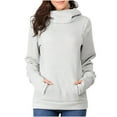 thumbnail image 1 of Ltctricy Women's Maternity Sweatshirts Long Sleeve Turtleneck Side Zip Pullover Hoodies Fall Winter Pregnancy Clothes with Pockets(Gray,X-Large), 1 of 7