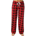 thumbnail image 1 of Ltctricy Women's Plaid Pajama Pants Plus Size Drawstring Elastic High Waisted Wide Leg Lounge Pants Loose Pj Bottoms(Red,X-Large), 1 of 4