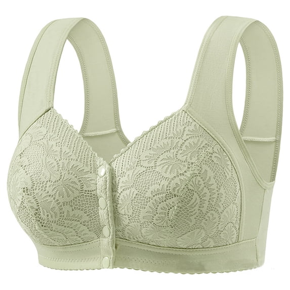Ltctricy Women's Plus Size Bras Wireless Front Closure Lace Full Coverage Support Push up Bralettes Comfort Everyday Bras