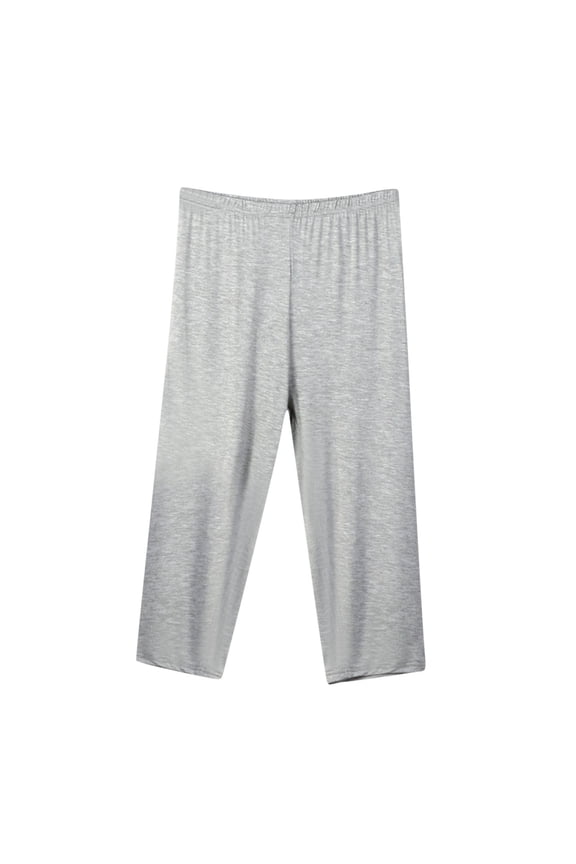 Women's Plus Size Capri Pants Comfy Elastic Waist Wide Leg Cropped Yoga Lounge Pants Loose Pajama Bottoms