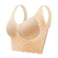 thumbnail image 1 of Ltctricy Women's Plus Size Lace Bralettes Seamless Wireless Full Coverage Push up Longline Bras Comfortable Everyday Bras(Beige,5X-Large), 1 of 2
