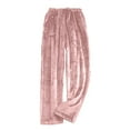 thumbnail image 1 of Ltctricy Women's Plus Size Pajama Pants Fuzzy Fleece Elastic Waist Wide Leg Loungewear Sleep Pants Cozy Plush Pj Bottoms(Pink,X-Large), 1 of 6