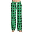 thumbnail image 1 of Ltctricy Women's Plus Size Pajama Pants Plaid Drawstring Elastic High Waisted Wide Leg Lounge Pants Casual Pj Bottoms(Green,3X-Large), 1 of 4