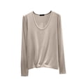 thumbnail image 1 of Ltctricy Women's Plus Size Pajama Tops Long Sleeve Scoop Neck Loungewear T Shirts Casual Loose Sleepwear Tees Basic Undershirts(Beige,X-Large), 1 of 6