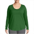thumbnail image 1 of Ltctricy Women's Plus Size T Shirts Trendy Long Sleeve Scoop Neck Curved Hem Solid Color Tunic Tops Casual Tee Blouses, 1 of 5