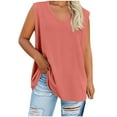 thumbnail image 1 of Ltctricy Women's Plus Size Tank Tops Fashion V Neck Sleeveless T-Shirts Summer Casual Tees Loose Tunic Cami Shirts, 1 of 4