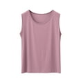 thumbnail image 1 of Ltctricy Women's Plus Size Tank Tops Trendy Soft Casual Crew Neck Solid Color Sleeveless T Shirts Loose Tee Blouses, 1 of 4