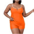 thumbnail image 1 of Ltctricy Women's Plus Size Tankini Swimsuits Spaghetti Strap V Neck Built in Bra Tank Top with Boyshort 2 Piece Bathing Suits, 1 of 7