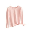 thumbnail image 1 of Ltctricy Women's Plus Size Thermal Shirts Cotton Long Sleeve Crew Neck Solid Color Basic T Shirts Base Layer Tee Tops(Pink,X-Large), 1 of 6