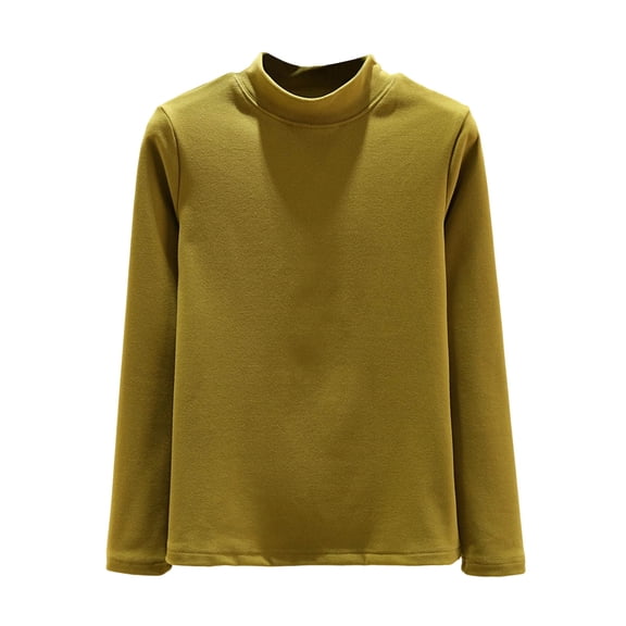 Ltctricy Women's Plus Size Thermal Shirts Long Sleeve Mock Neck Basic T Shirts Fleece Warm Undershirts Base Layer Tops(Green,X-Large)