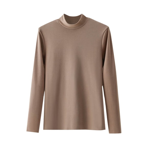 Ltctricy Women's Plus Size Thermal Tops Soft Cotton Long Sleeve Mock Neck Base Layer T-Shirts Turtleneck Basic Undershirts