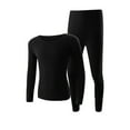 thumbnail image 1 of Ltctricy Women's Plus Size Thermal Underwear Sets Seamless Fleece Warm Crew Neck Long Sleeve Shirt Leggings 2 Piece Base Layer Sets(Black,4X-Large), 1 of 3