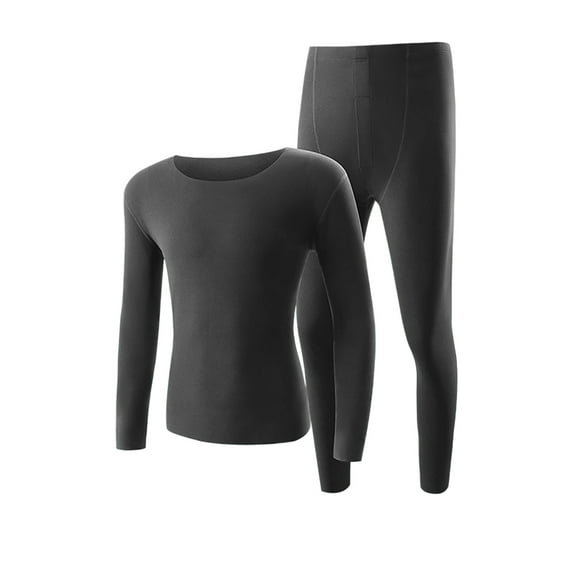 Ltctricy Women's Plus Size Thermal Underwear Sets Seamless Fleece Warm Crew Neck Long Sleeve Shirt Leggings 2 Piece Base Layer Sets(Dark Gray,Large)