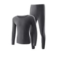 thumbnail image 1 of Ltctricy Women's Plus Size Thermal Underwear Sets Seamless Fleece Warm Crew Neck Long Sleeve Shirt Leggings 2 Piece Base Layer Sets(Gray,X-Large), 1 of 3