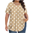 thumbnail image 1 of Ltctricy Women's Plus Size Tunic Tops Trendy Short Sleeve Crew Neck Printed Pleated T Shirts Casual Loose Graphic Tees, 1 of 5