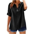 thumbnail image 1 of Ltctricy Women's Plus Size Tunic Tops Short Sleeve V Neck Side Split Solid Color T Shirts Casual Loose Tee Blouses 2025, 1 of 7