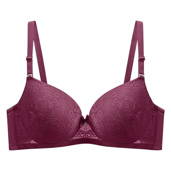 Ltctricy Women's Plus Size Underwire Bras Seamless Lightly Padded Full Coverage Lace Bralettes Supportive Everyday Bras