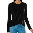 thumbnail image 1 of Ltctricy Women's Plus Size Velvet Tops Dressy Casual Crew Neck Long Sleeve Velour T-Shirts Loose Tunic Blouses(Dark Gray,Medium), 1 of 6