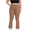 thumbnail image 1 of Ltctricy Women's Plus Size Yoga Pants Soft Comfy High Waisted Straight Leg Workout Leggings Pull on Slim Lounge Pants(Coffee,4X-Large), 1 of 6