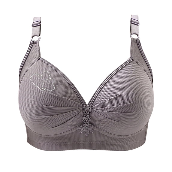 Ltctricy Women's Pus Size Wireless Bras Comfortable Full Coverage Lifting Push up Bras Supportive Everyday Bralettes(Gray,Medium)