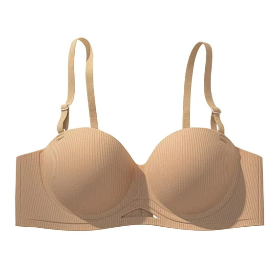 Ltctricy Women's Push up Bras Comfortable Padded Supportive Lift Ribbed Seamless Bralettes Soft Wireless Bras
