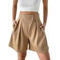 thumbnail image 1 of Ltctricy Women's Shorts Dressy Casual High Waisted Pleated Wide Leg Shorts Trendy Summer Shorts with Pockets, 1 of 1