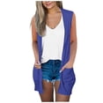 thumbnail image 1 of Ltctricy Women's Sleeveless Cardigans Lightweight Open Front Soft Casual Long Vests Spring Summer Cover Ups with Pockets, 1 of 5