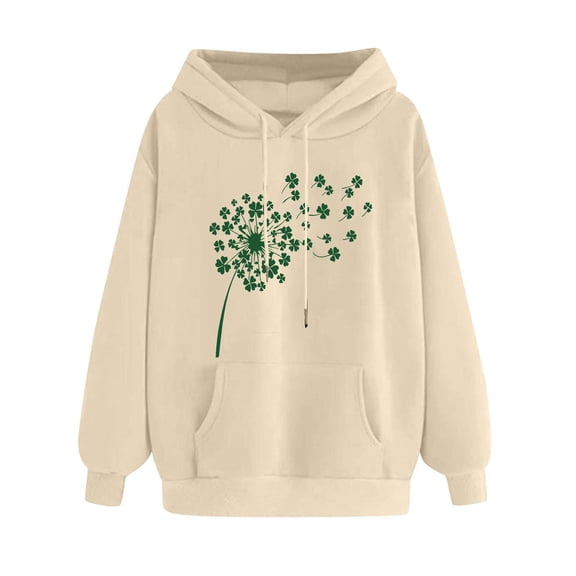 Ltctricy Women's St. Patrick's Day Sweatshirts Casual Long Sleeve Drawstring Printed Hoodies Graphic Pullover Tops