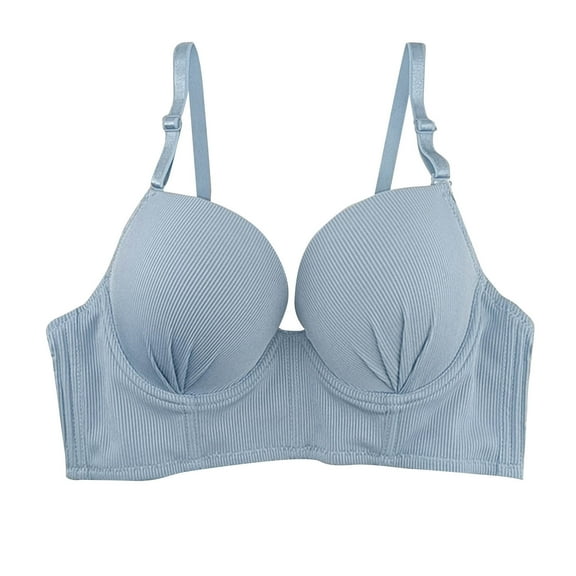 Ltctricy Women's Underwire Bras Ribbed Full Coverage Adjustable Strap Supportive Lift up Bralettes Comfort Everyday Bras