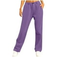 thumbnail image 1 of Ltctricy Women's Wide Leg Sweatpants Loose Elastic High Waisted Casual Travel Pants Workout Lounge Pants with Pockets(Purple,Large), 1 of 6
