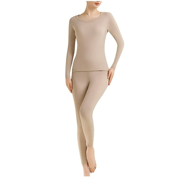 Ltctricy Womens 2 Piece Thermal Underwear Sets Winter Warm Loungewear Plush Base Layer Long Sleeve Tops Bottom Pajama Outfits